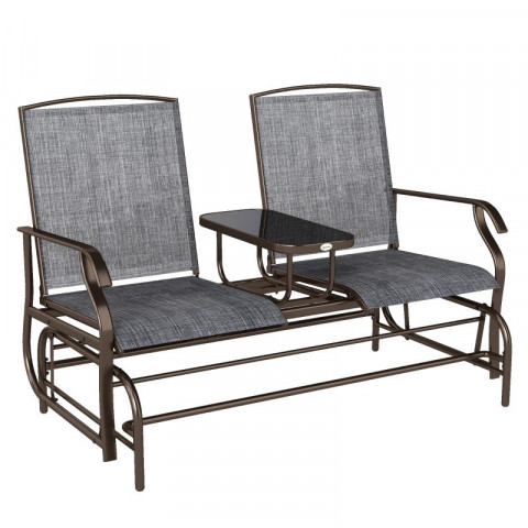 Zahradní lavice se stolem | Hnědá + Šedá č.2