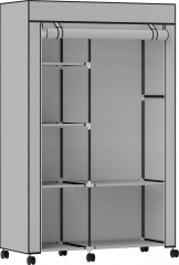 Látková šatní skříň na kolečkách | světle šedá č.1