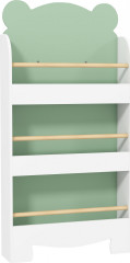 Dětský regál na knihy s motivem medvídka | zelený č.1