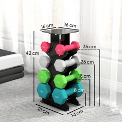 činky s úložným stojanem | vícebarevné č.2