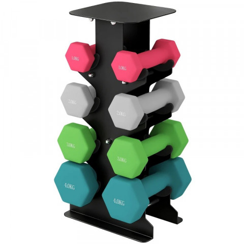 činky s úložným stojanem | vícebarevné č.3