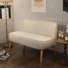 Čalouněná pohovka s manšestrovým vzhledem 117 x 56,5 x 77 cm | krémově bílá č.3