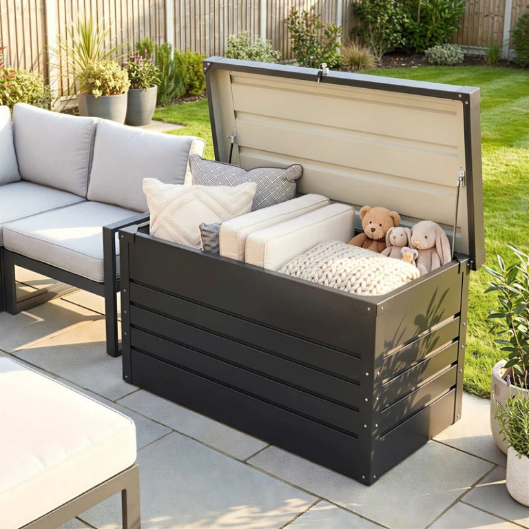 Kovový zahradní box 450 litrů | šedý