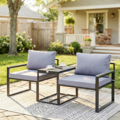 Balkonový nábytek s prodyšným potahem | šedý č.3