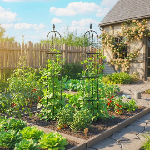 Zahradní podpěra pro popínavé rostliny sada 2 ks 174 cm | černá č.4