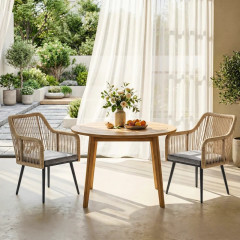 Kovové zahradní židle s područkou, 2 kusy | světle šedé č.1