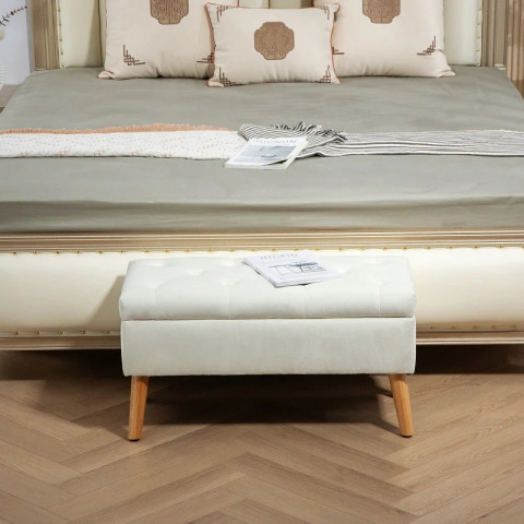 Lavice s úložným prostorem, 102 x 35 x 43 cm | bílá č.4