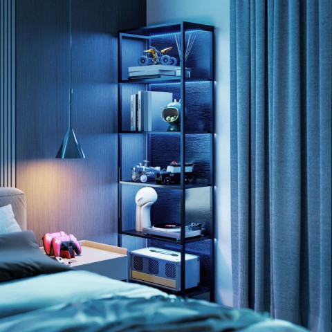 Regál s 5 policemi 60 x 30 x 179 cm | černý č.5