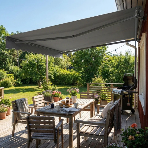 Markýza se skládacím ramenem 350 x 300 cm | tmavě šedá č.4