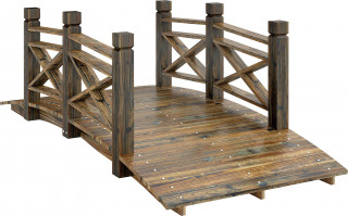 Dřevěný most se zábradlím z jedlového dřeva | ohořelý vzhled č.1