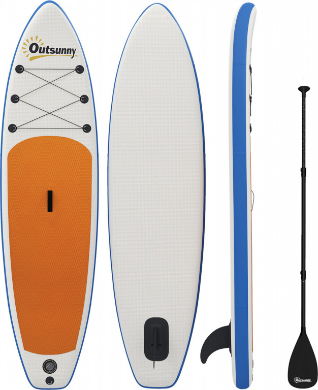 Nafukovací prkno s hliníkovým pádlem a odnímatelnou ploutví | bílé