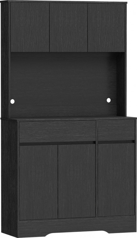 Bufetová skříňka s pracovní deskou 100 x 38 x 180 cm | černá