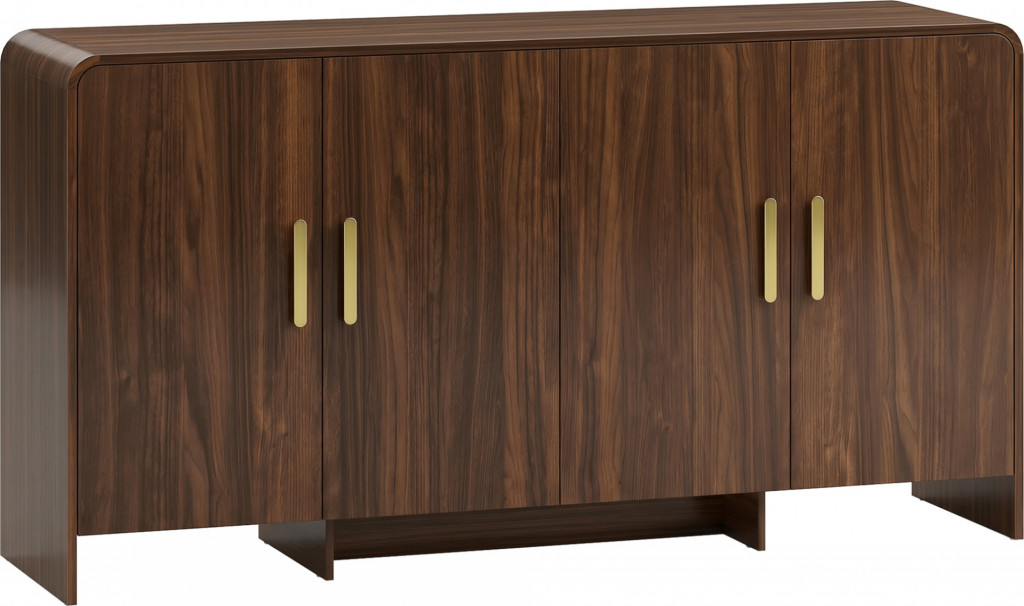 Moderní bufetová skříňka se 4 úložnými prostory | ořechově hnědá