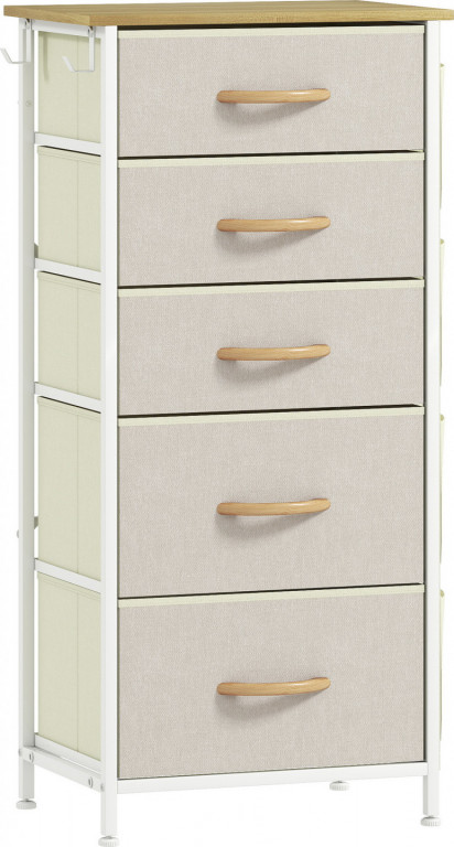 Skříňka s 5 zásuvkami z netkané textilie | béžová