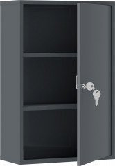 Uzamykatelná kovová lékárnička se 3 přihrádkami 40 x 18 x 60 cm | šedá č.1