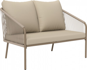 Zahradní 2místná ratanová pohovka | béžová č.1