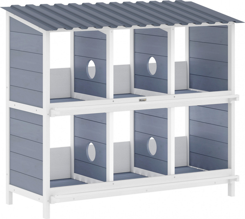 Dřevěné hnízdní boxy pro drůbež 102 x 50 x 91 cm | šedé