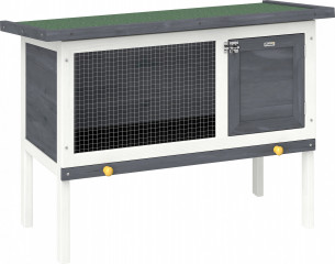 Dřevěná králíkárna 90 x 45 x 65 cm | šedá č.1