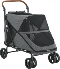 Skládací kočárek pro středně velké psy do 30 kg | šedý č.1