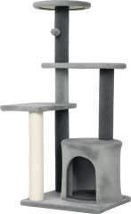 Vícepatrové škrabadlo se sisalovými sloupky | šedé č.1