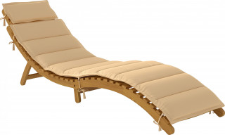 Lehátko skládací dřevěné do 120 kg | béžové č.1