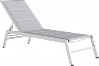 Prodyšné široké zahradní lehátko se 6 polohami | světle šedá č.1