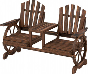 2místná zahradní lavice ze dřeva 120kg nosnost | ohořelá č.1