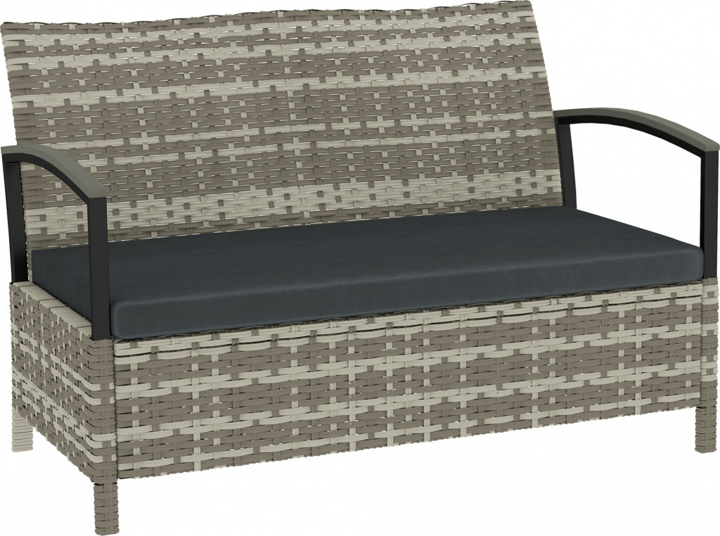 Zahradní lavice s úložným prostorem 2místná | tmavě šedá