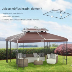 Náhradní střecha pro zahradní altány 3x4m | kávová č.3