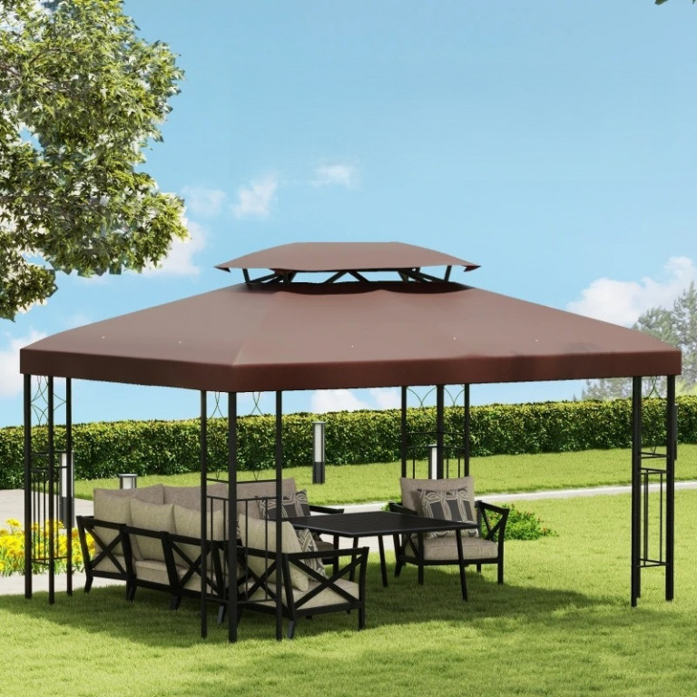 Náhradní střecha pro zahradní altány 3x4m | kávová
