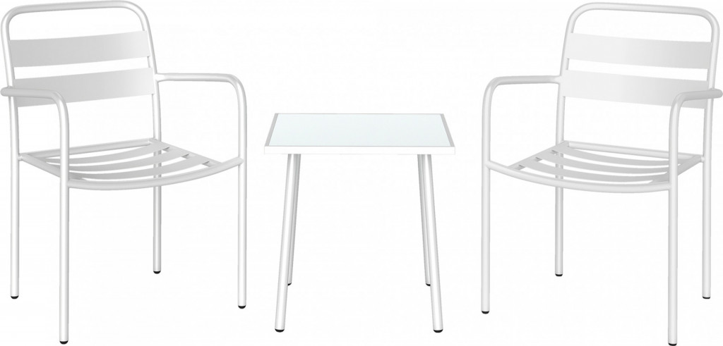 3dílný zahradní bistro nábytek | bílý