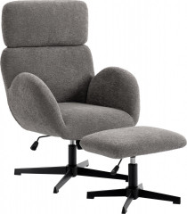 Křeslo s taburetem | šedé č.1