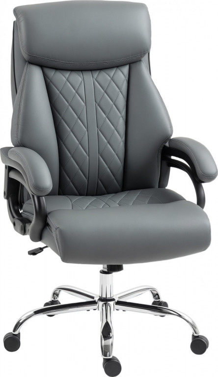 Ergonomická manažerská židle z PU kůže | šedá