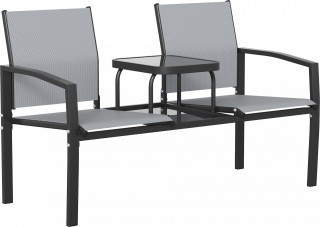 2místná zahradní lavice s opěradlem a područkami | šedá č.1