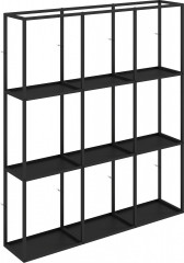 Industriální nástěnná police s 9 přihrádkami | černá č.1