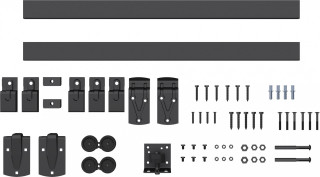 Kování pro posuvné dveře 2,44 m | černé č.1