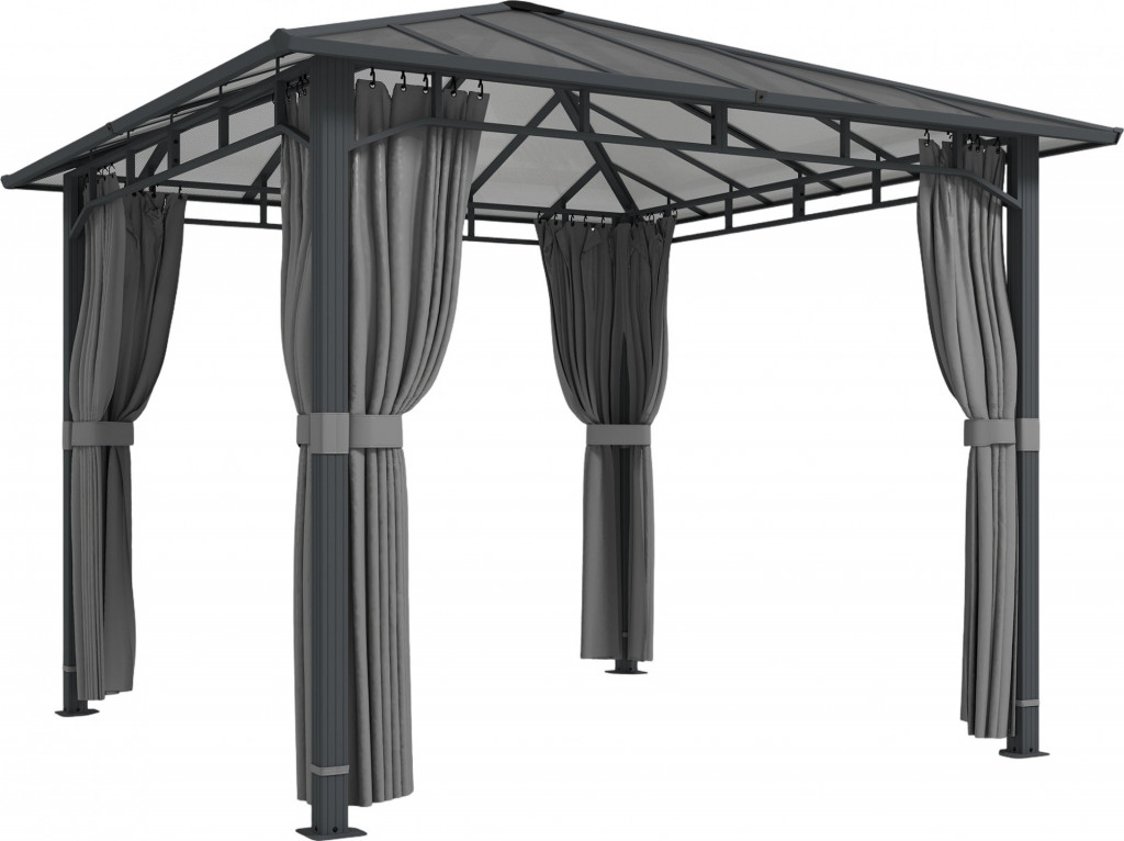 Zahradní altán cca 3 x 3 m kovový |tmavě šedý