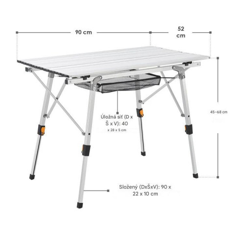 Skládací kempingový stůl | stříbrný č.2