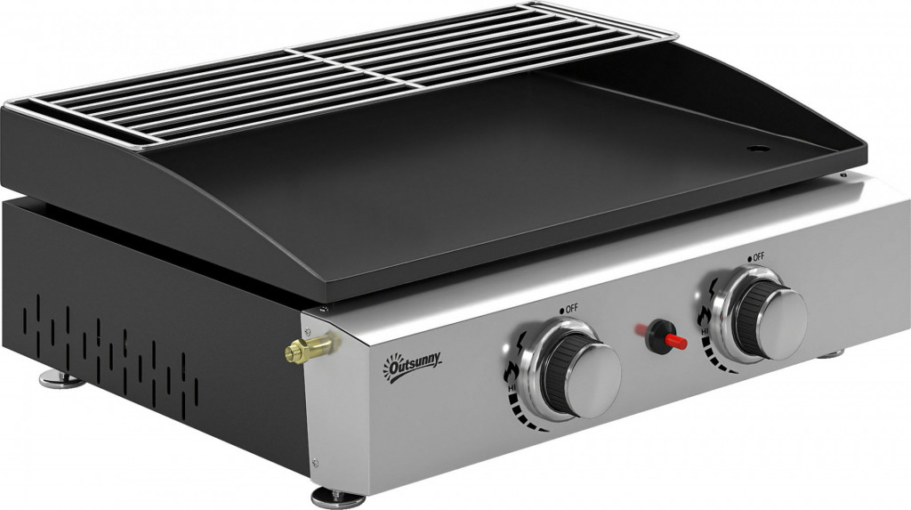 Přenosný stolní gril se 2 hořáky | černý