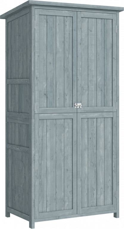 Dřevěná venkovní kůlna na nářadí odolná proti povětrnostním vlivům | šedá