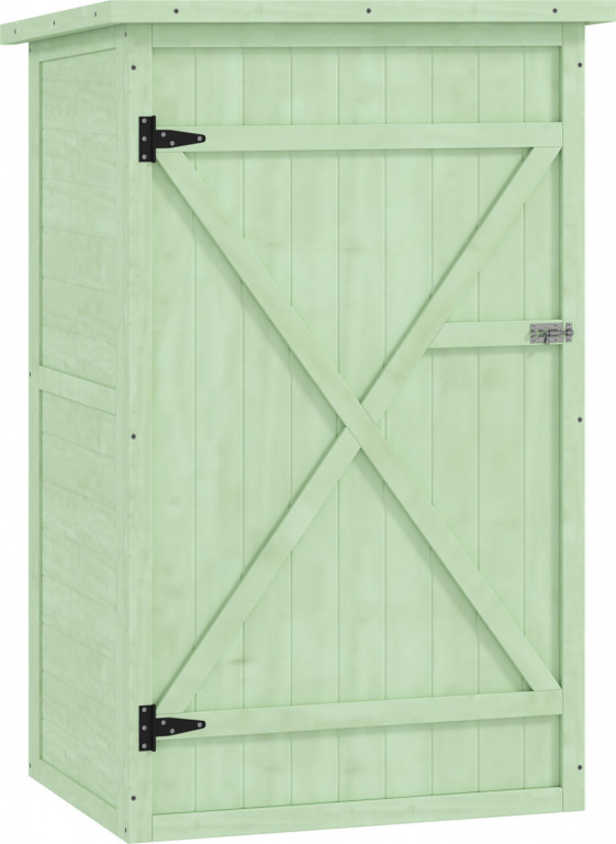 Zahradní kůlna dřevěná kůlna na nářadí s úložným prostorem | zelená
