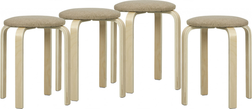 4 moderní stohovatelné taburety | khaki