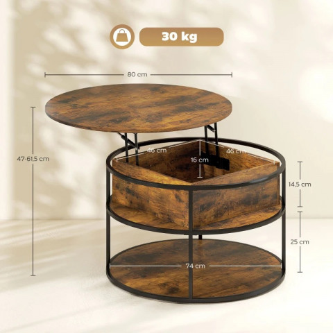 Konferenční kulatý stolek, průměr 80 cm | hnědý č.4