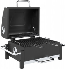 Ocelový gril na dřevěné uhlí 74,5 x 54 x 46 cm | černý č.1