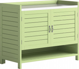 Zahradní skříňka s pozinkovanou pracovní deskou | zelená č.1