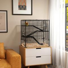 Klec pro drobné hlodavce, 78,5 x 48,5 x 80 cm | černá č.1