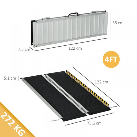 Skládací rampa pro invalidní vozík 122 cm | černá č.4