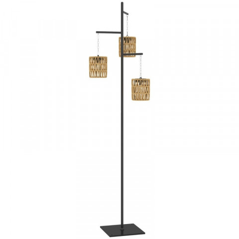 Ratanová solární lampa 178 x 45 cm | černo-žlutá č.4