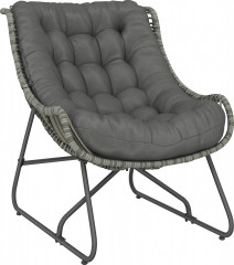 Ratanové křeslo se silným ocelovým rámem | tmavě šedé č.1