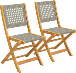2 skládací zahradní prodyšné židle | šedé č.1